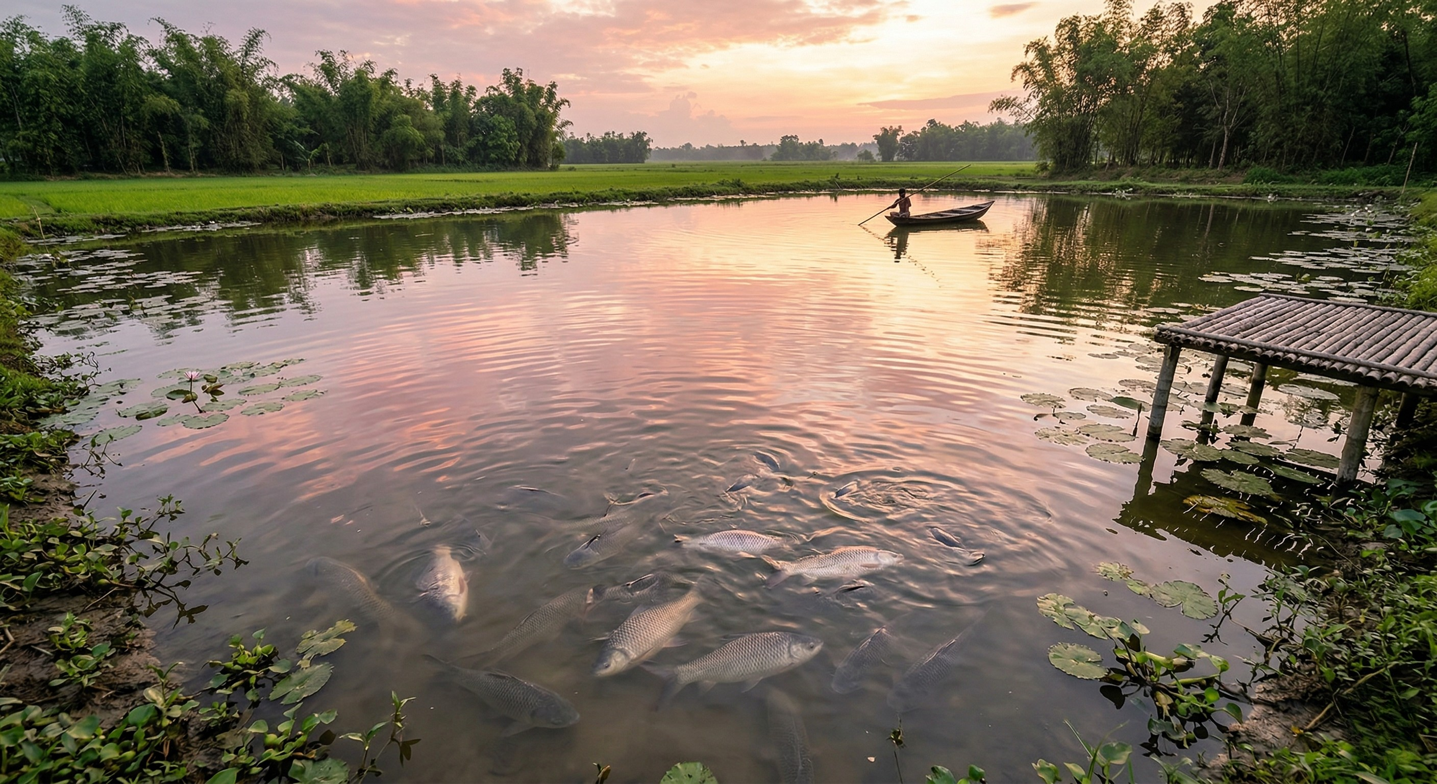 Aquaculture — freshwater fish pond